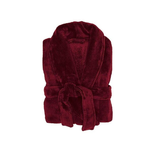 Bambury Soft Microplush Bedroom/Bathroom Robe Merlot Home Living L/XL