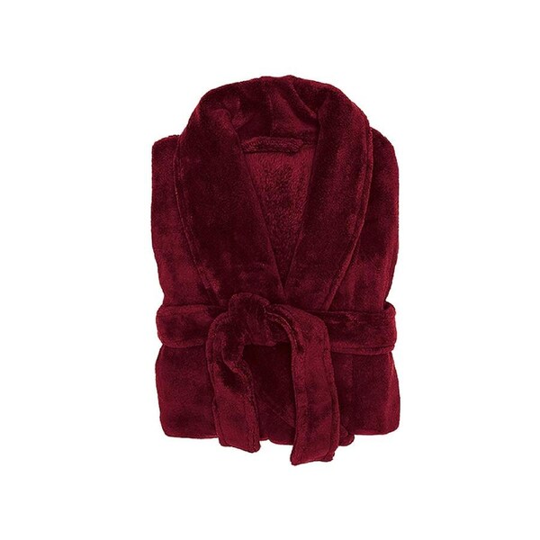 Bambury Soft Microplush Bedroom/Bathroom Robe Merlot Home Living S/M
