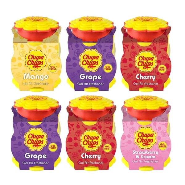 6PK Chupa Chups 73g Air Freshener Gel Twist Assorted Home Room Fragrance