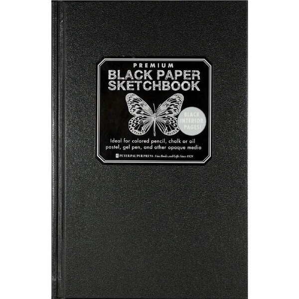 Peter Pauper Press Sketchbook Premium Black Paper, 331625