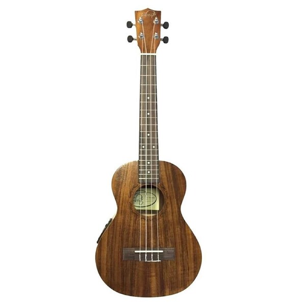 Tribute 25" Tenor Electric Acoustic Ukulele - Koa Wood Tuner - Four String - Built-in Electronic Pickup