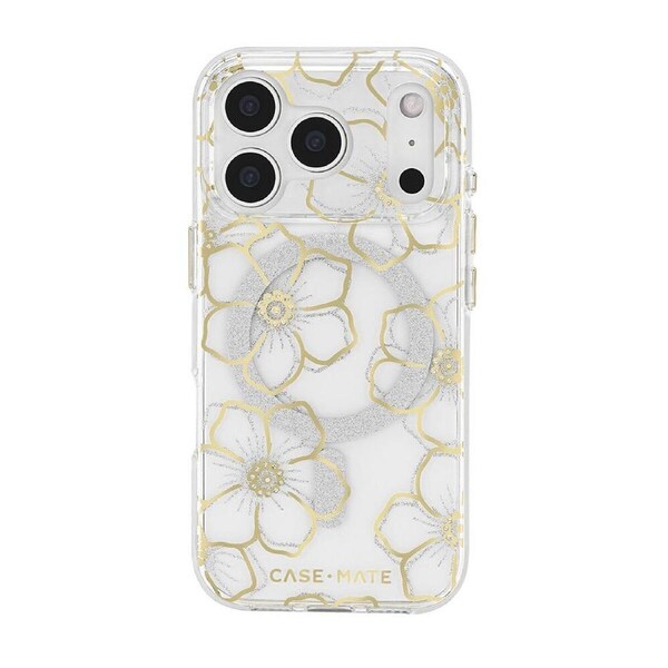 Case-Mate Floral Gems MagSafe Phone Case For iPhone 17 Pro 6.3in Gold