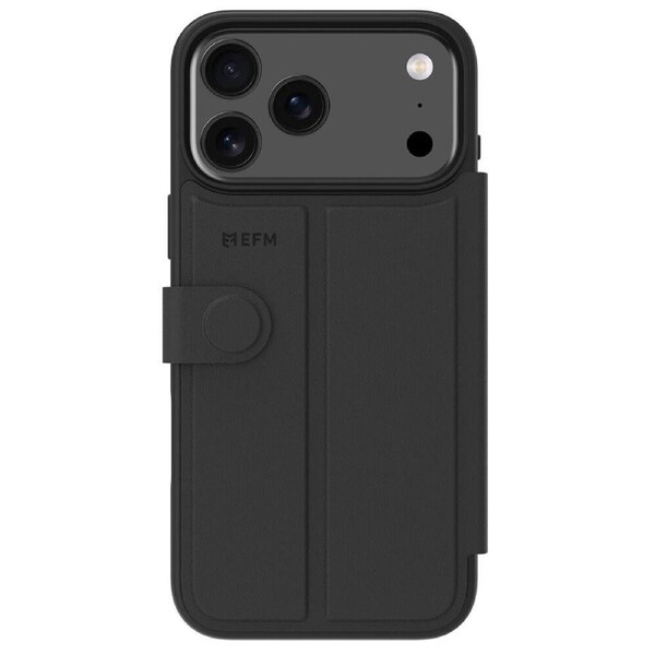 EFM Venice Wallet Phone Case For iPhone 17 Pro Max 6.9in Black