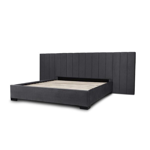 Extended Bed Frame (Super King, King, Queen, Double) - Mayfair Charcoal Velvet Queen