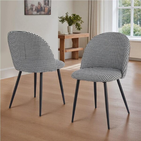 1 Set of 2 Artiss Dining Chairs Houndstooth