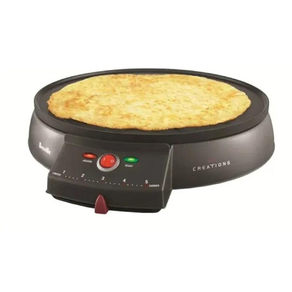 Breville Electric Crepe Pancake Maker - Pikelet Eggs Breakfast Flat Plate Machine Portable Cooker