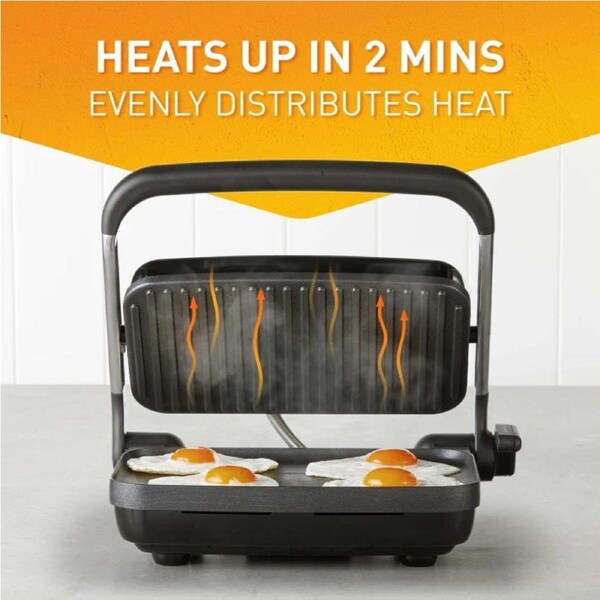 Sunbeam Sandwich Press - 2 Slice Toastie Jaffle Maker Electric Grill Griddle Press - Non-Stick Meat Vegetable Cooker