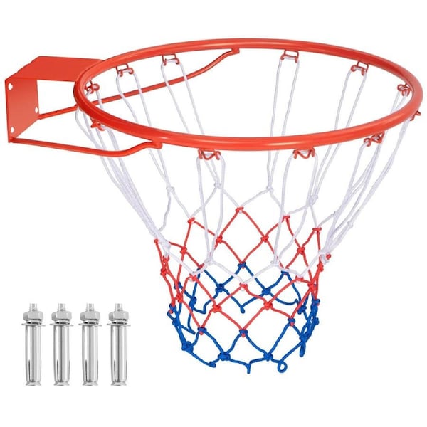 Costway 45CM All Weather Basketball Hoop Goal Rim Replacement Indoor Outdoor Wall Mounted Orange