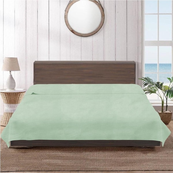 Kingdom Classic Percale Easy Care Flat Sheet King / Frost