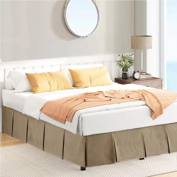 Kingdom Classic Percale Easy Care Box Pleated Valance Single / Chocolate