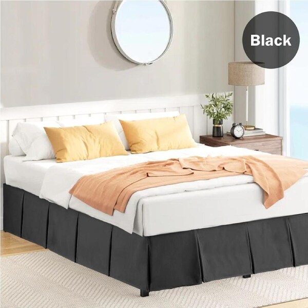 Kingdom Classic Percale Easy Care Box Pleated Valance King Single / Linen