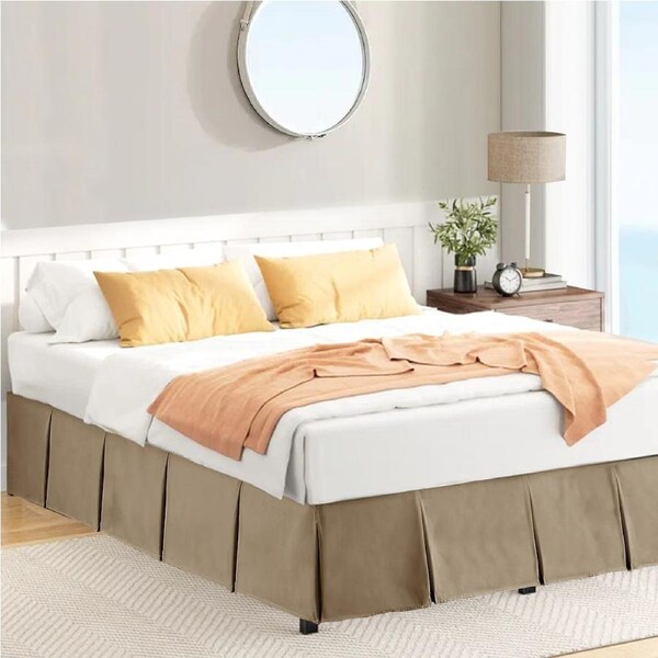 Kingdom Classic Percale Easy Care Box Pleated Valance Queen / Linen