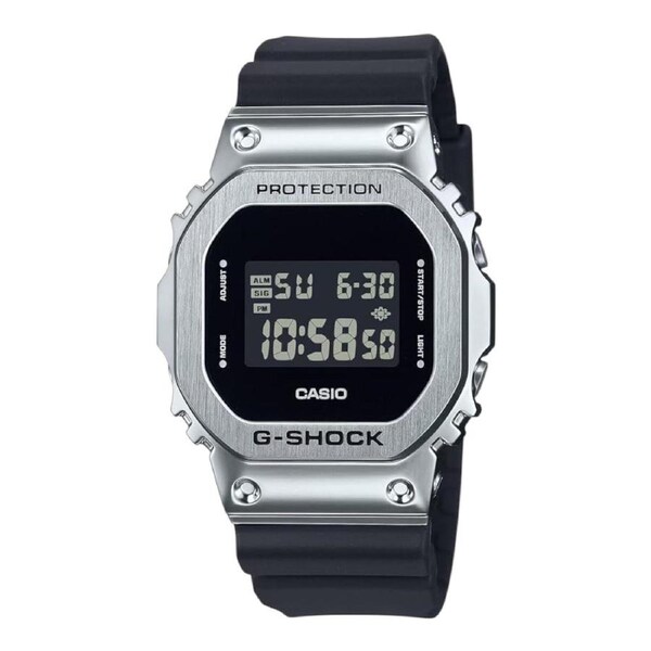 Casio G-Shock GM-5600U-1DR Mens Digital 200m Watch Black Resin Strap Steel Bezel