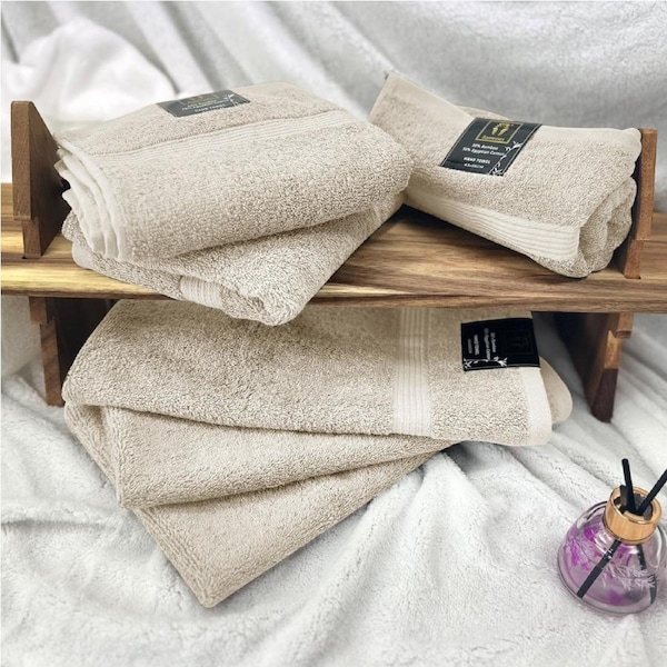 Ramesses Antibacterial Bamboo-Cotton 6 Piece Hand Towels - 600GSM Cream