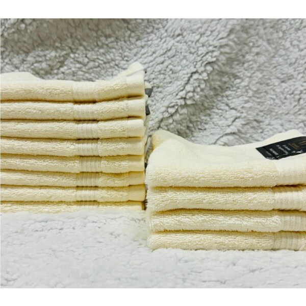 Ramesses Antibacterial Bamboo-Cotton 12 Piece Face Washers - 600GSM Mocha