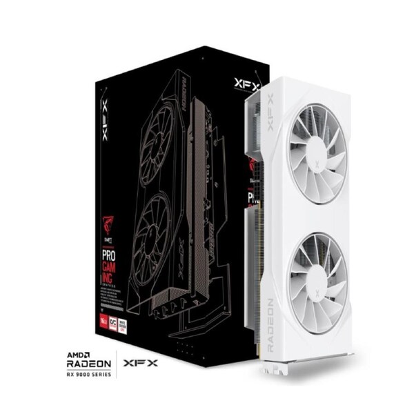 XFX Swift AMD Radeon RX 9070 OC White Dual Fan Gaming Edition with 16GB GDDR6 HDMI 3xDP, AMD RDNA 4 (RX-97SWFT2WQ) RX-97SWFT2WQ