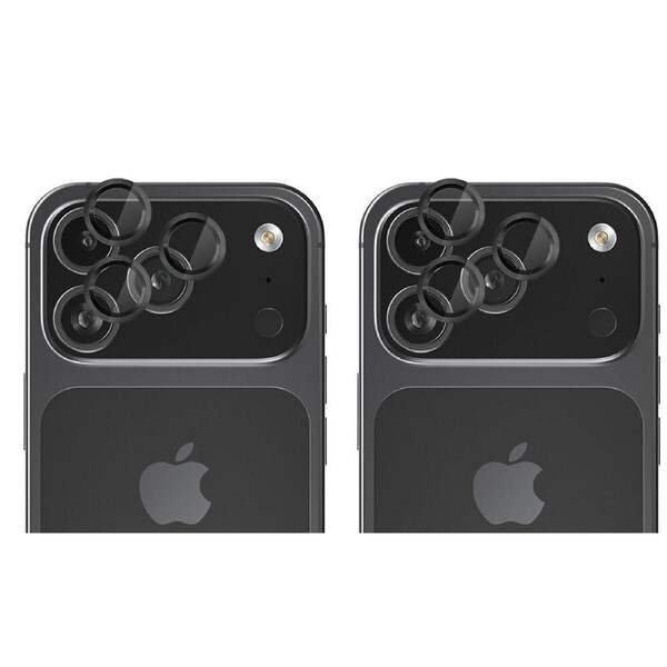 2PK EFM Camera Lens Protector For iPhone 17 Pro 6.3in & 17 Pro Max 6.9in Carbon