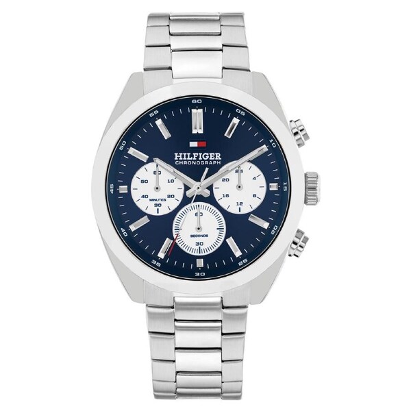 Tommy Hilfiger Stainless Steel Blue Dial Chronograph Men's Watch - 1710722