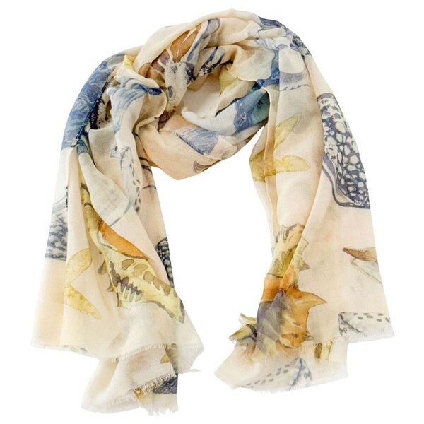 Urban Ocean Silk-Feel Scarf Women's Accessory 180x90cm Cream/Orange
