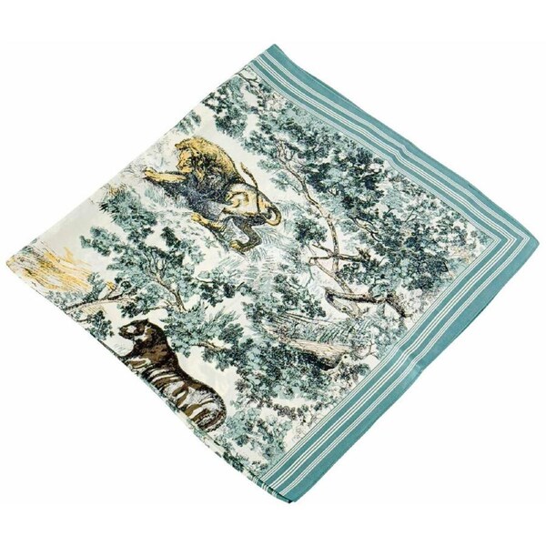 Urban Exotica Square Silk-Feel Scarf Women's Accessory 90x90cm Green