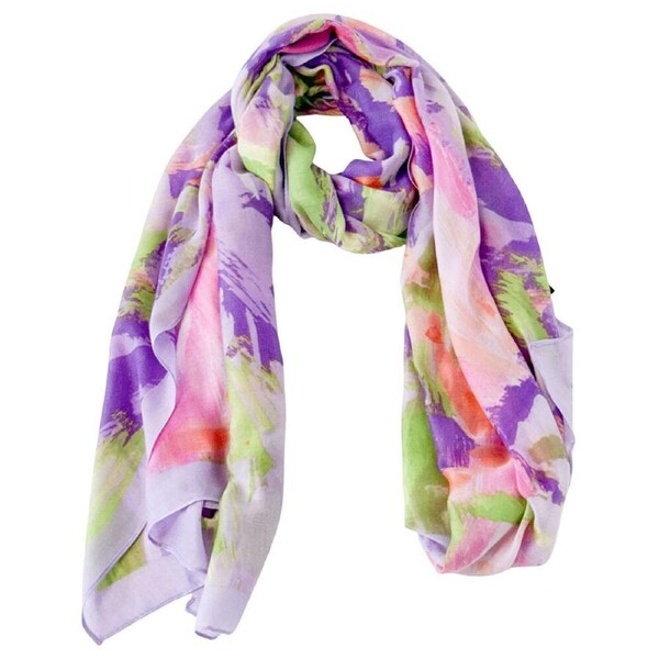 Urban Aegean Silk-Feel Scarf Women's Accessory 180x90cm Purple/Multi