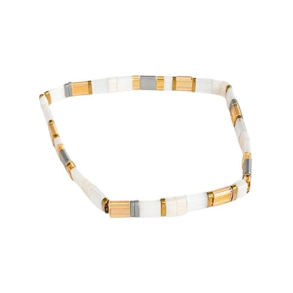 Urban Acrylic Journey Stretch Bracelet Women's Jewellery 16cm Amber/Cream