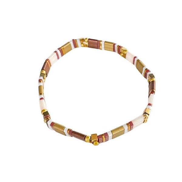 Urban Acrylic Journey Stretch Bracelet Women's Jewellery 16cm Bronze/Gold