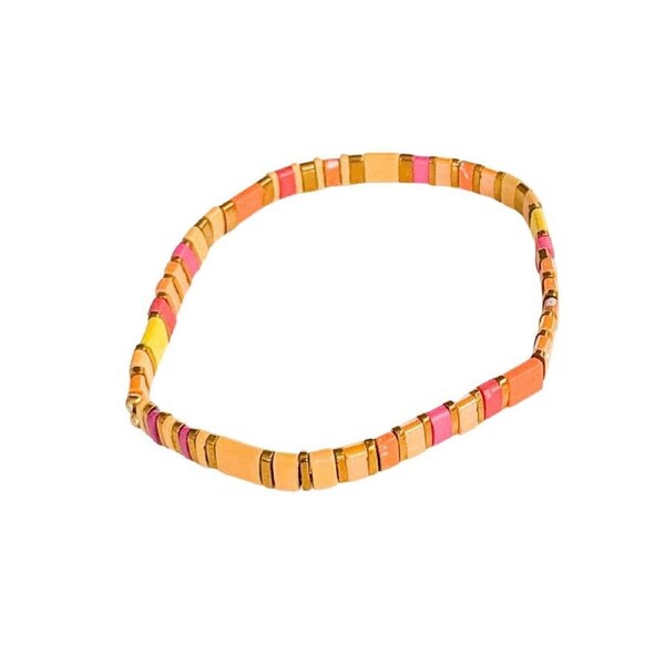 Urban Acrylic Journey Stretch Bracelet Women's Jewellery 16cm Yellow/Mustard