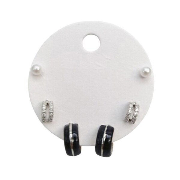 6pc Urban Petite Enamel Earrings Trio Set Women's Jewellery Black/Silver