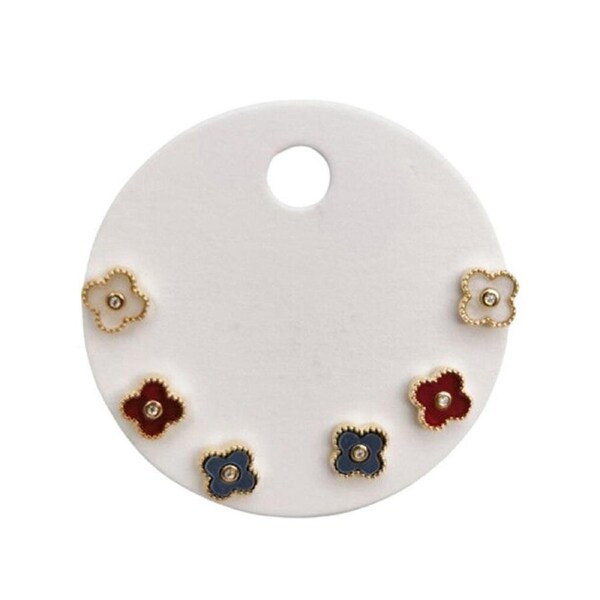 6pc Urban Petite Clover Earrings Trio Set Women's Jewellery Black/Red/Gold