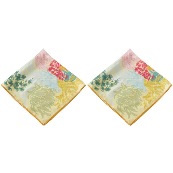 2PK Urban Marais Mini Square Silk-Feel Scarf Women's Accessory 53x53cm Mustard