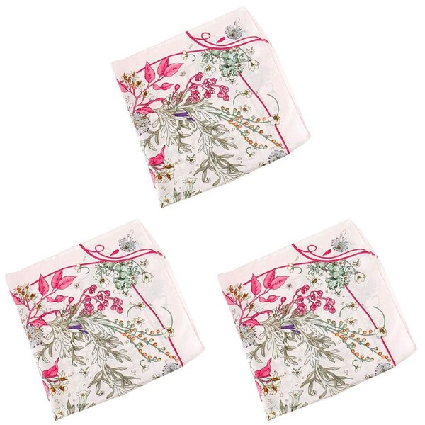 3PK Urban Louise Mini Square Silk-Feel Scarf Women's Accessory 70x70cm Pink