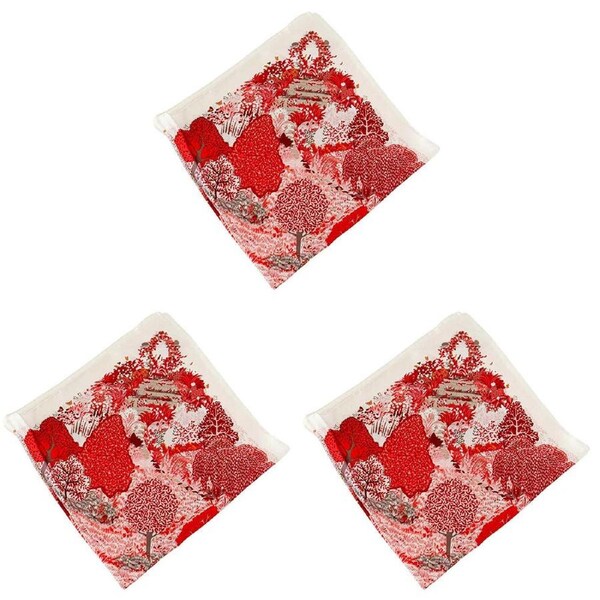 3PK Urban Forest Mini Square Silk-Feel Scarf Women's Accessory 70x70cm Pink