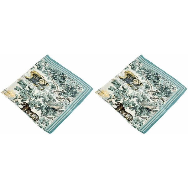 2PK Urban Exotica Square Silk-Feel Scarf Women's Accessory 90x90cm Green