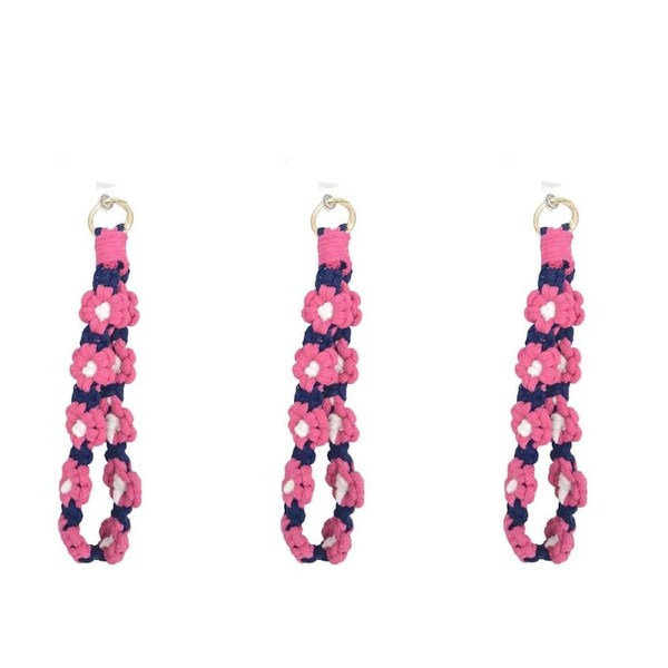 3PK Urban Daisy Universal Phone Wrist Strap Cord Accessory Navy/Fuscia
