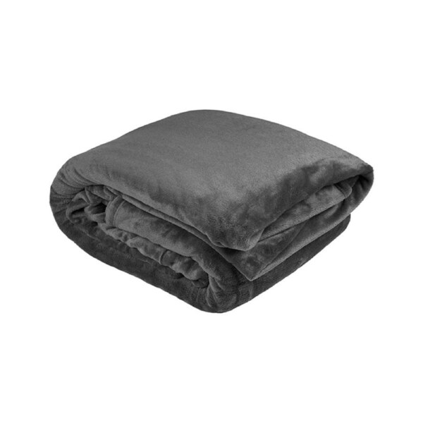 Bambury Ultraplush Blanket Charcoal Knitted Home Bedding Single