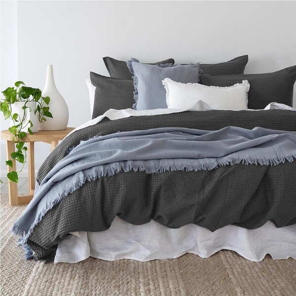 Bambury Melville Quilt Cover Set Soft Touch Woven Home Bedding Queen