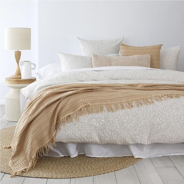 Bambury Nora Quilt Cover Set Soft Touch Woven Home Decor Bedding Queen