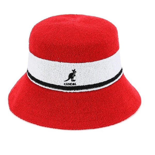 Kangol Soft Bermuda Stripe Bucket Hat - Scarlet Red M