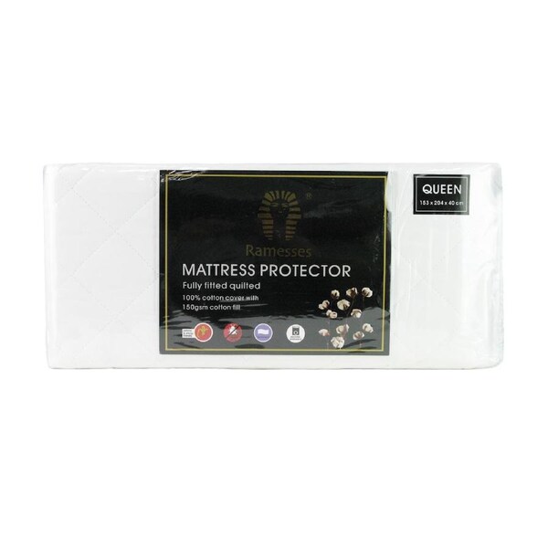 Ramesses Egyptian Cotton Cover And Fill Fitted Mattress Protector King