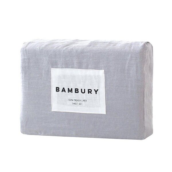 Bambury Linen Sheet Set Silver Home Bedding w/Pillowcase Linen King