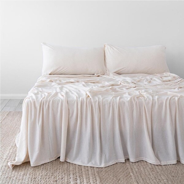 Bambury BedT Organica Sheet Set Stone Home Bedding Organic Cotton Single