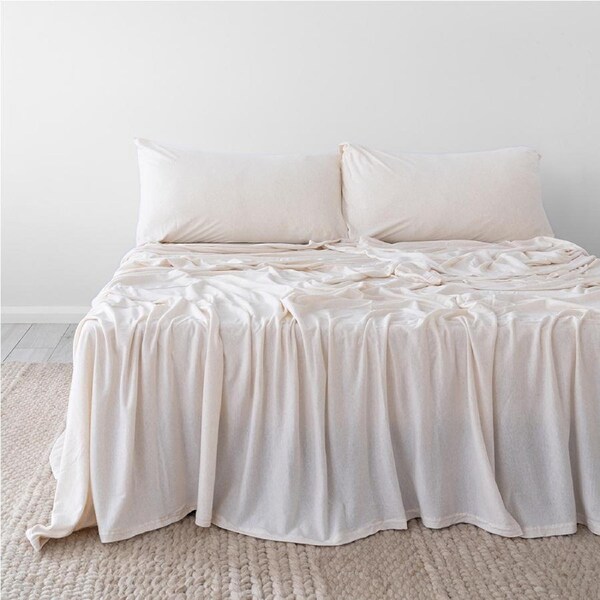 Bambury BedT Organica Sheet Set Stone Home Bedding Organic Cotton Double