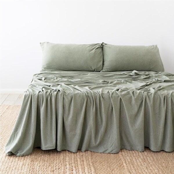Bambury BedT Organica Sheet Set Sage Home Bedding Organic Cotton King Single