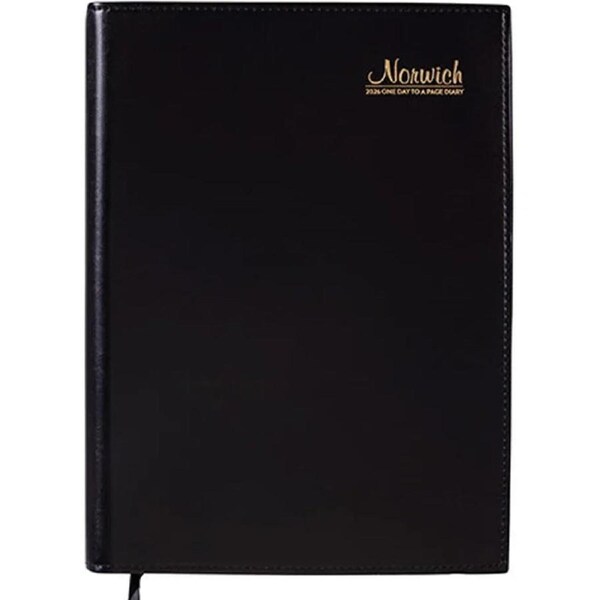 Cumberland 2026 Norwich Diary Day To Page 15 Minute A4 Spiral Black
