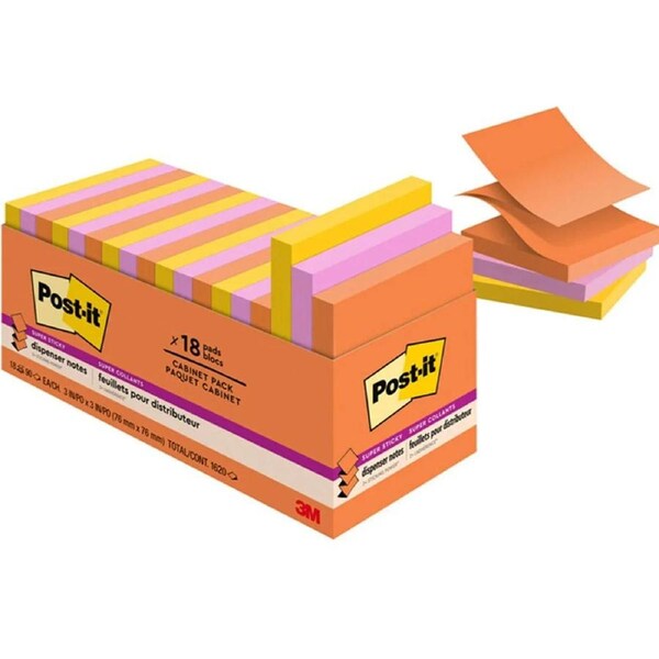 Post-It Super Sticky Notes Pop-Up Rio De Janeiro 76x76mm Cabinet Pack 18