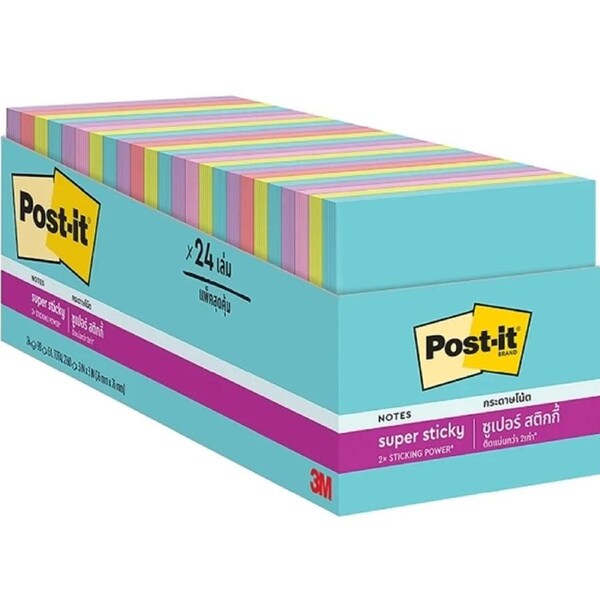Post-It Supernova Neon Super Sticky Notes 654-24SSMIA 76x76mm Pack 24 Pads Cabinet