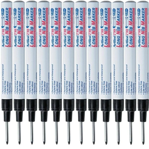 Artline 710 Long Nib Tip 1.0mm Bullet Marker Black Box 12