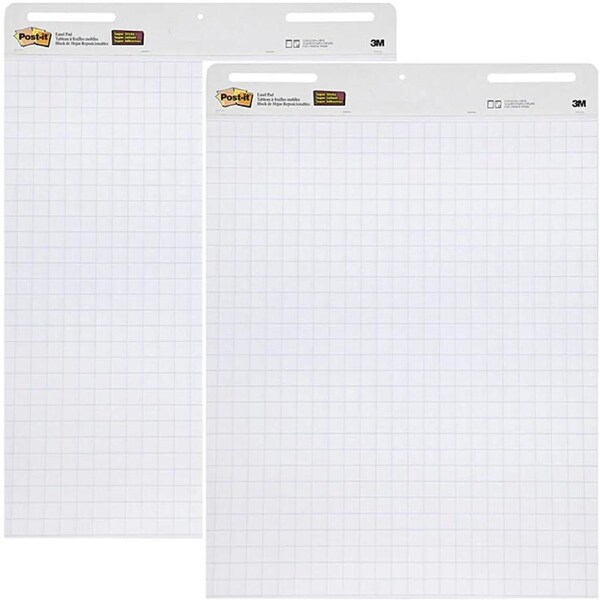 Post-It 560 Super Sticky Grid Lines Easel Pad White 30 Sheets 635x775mm 2 Pack