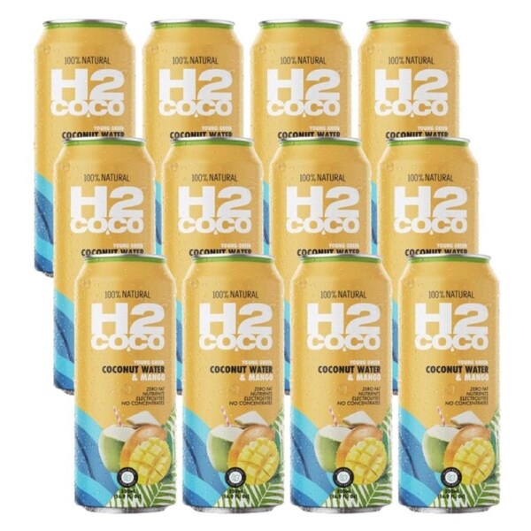 H2 Coco 500Ml Coconut Water & Mango 12 Pack